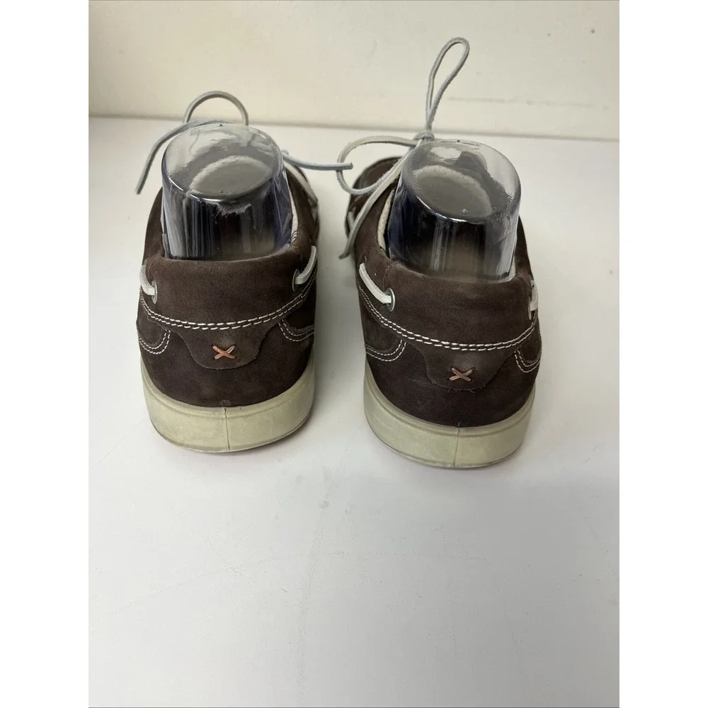 Ecco Shoes Men's 45‎ 11-11.5 Boat Lace Up Brown Suede Leather Casual